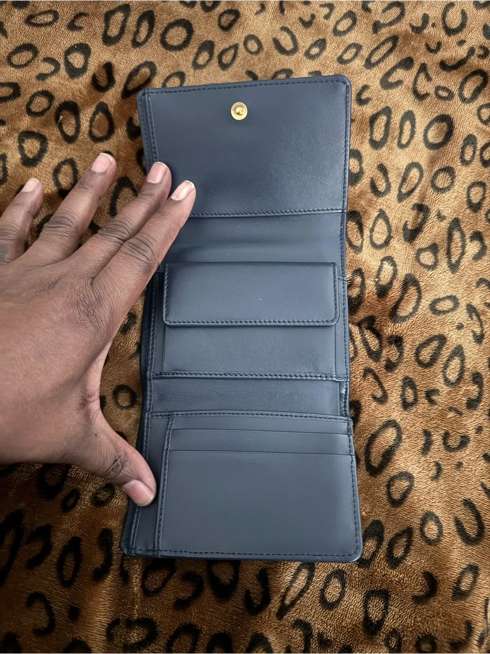 Dolce & Gabbana  Denim Wallet with Gold Heart Emblem